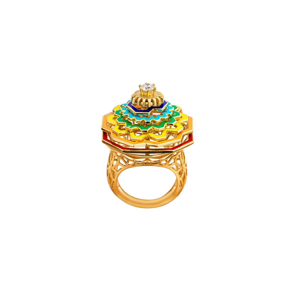 Aurora Gold Ring in Enamel - DONYDO JEWELRY - AURA COLLECTION;RINGS