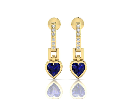 Blue Heart Earrings - DONYDO JEWELRY - single_line_text_field