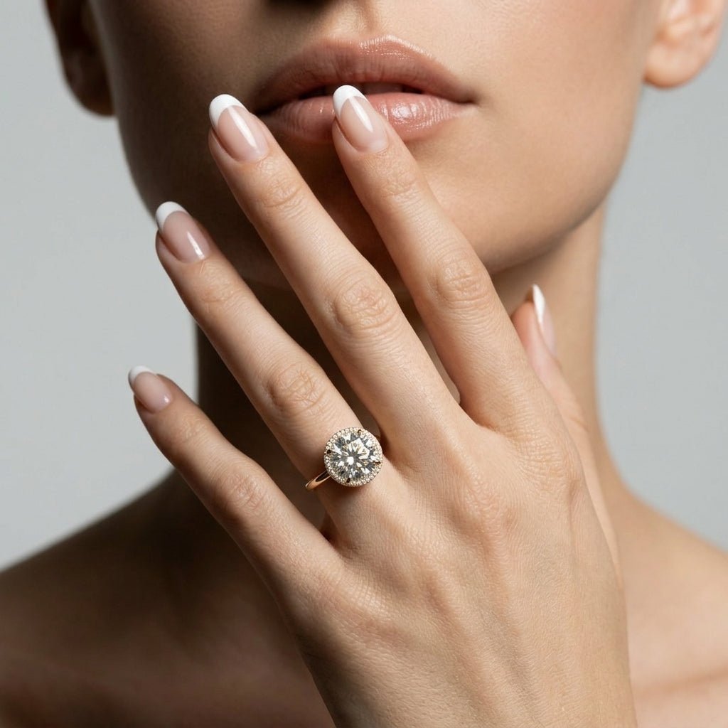 Core Swiss Blue Topaz Halo Ring – 18K Yellow Gold - DONYDO JEWELRY-ring
