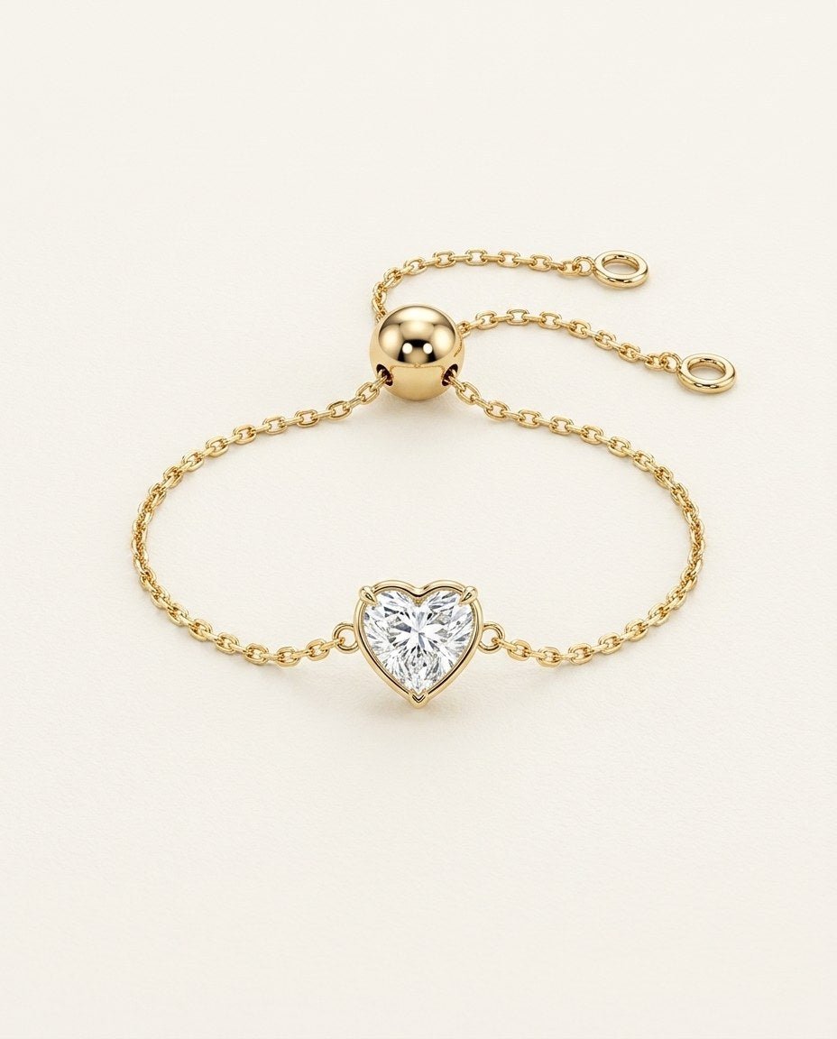 D by DONYDO Align Heart Diamond Ring – 18K Yellow Gold - DONYDO JEWELRY-ring