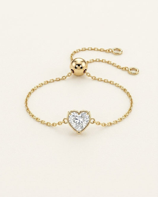 D by DONYDO Align Heart Diamond Ring – 18K Yellow Gold - DONYDO JEWELRY-ring