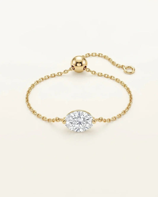 D by DONYDO Align Oval Diamond Ring – 18K Yellow Gold - DONYDO JEWELRY-ring