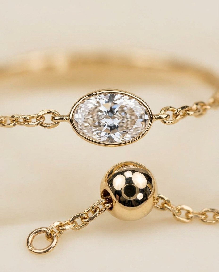 D by DONYDO Align Oval Diamond Ring – 18K Yellow Gold - DONYDO JEWELRY-ring