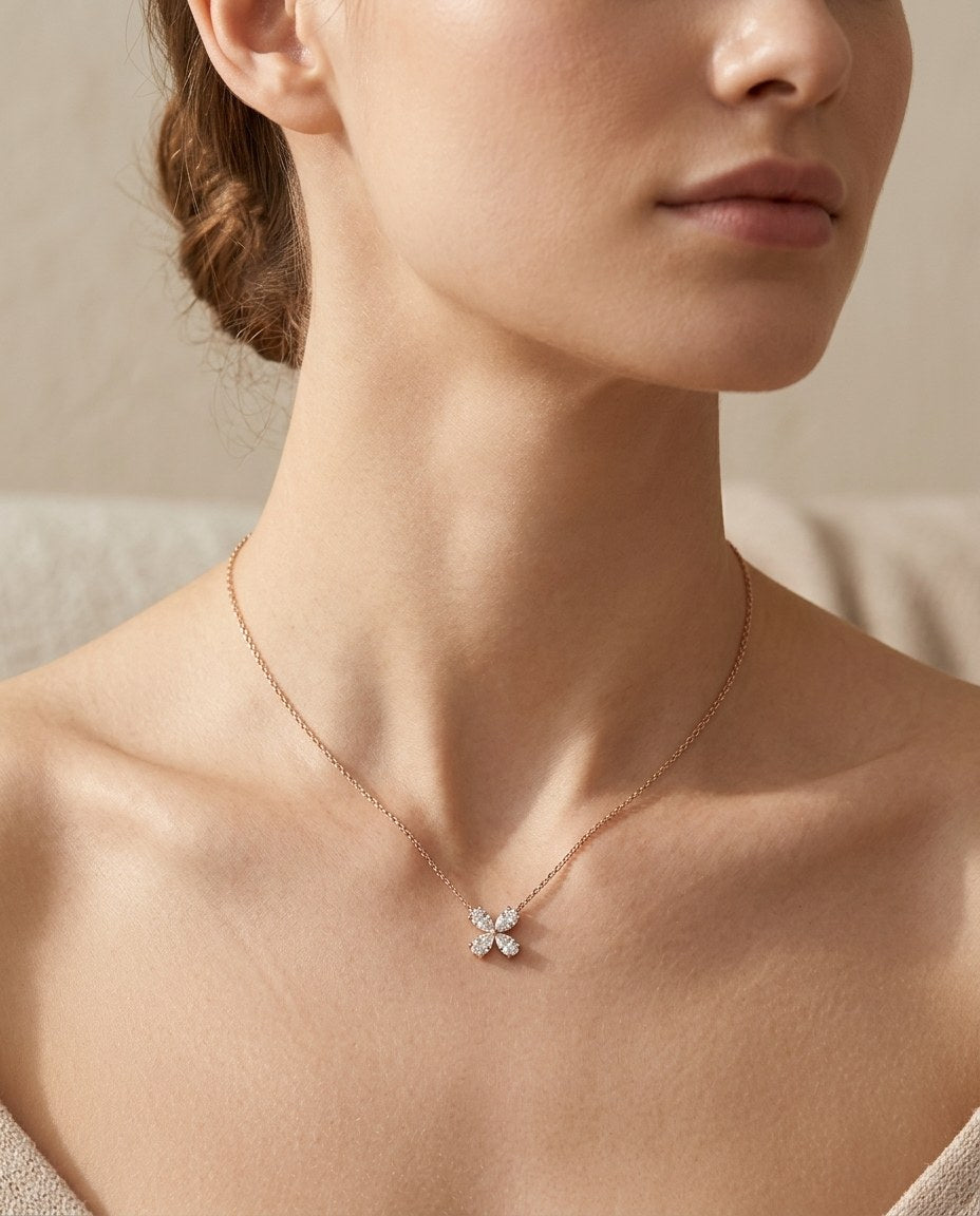 D by DONYDO Bloom Diamond Pendant – 18K Rose Gold - DONYDO JEWELRY-pendant