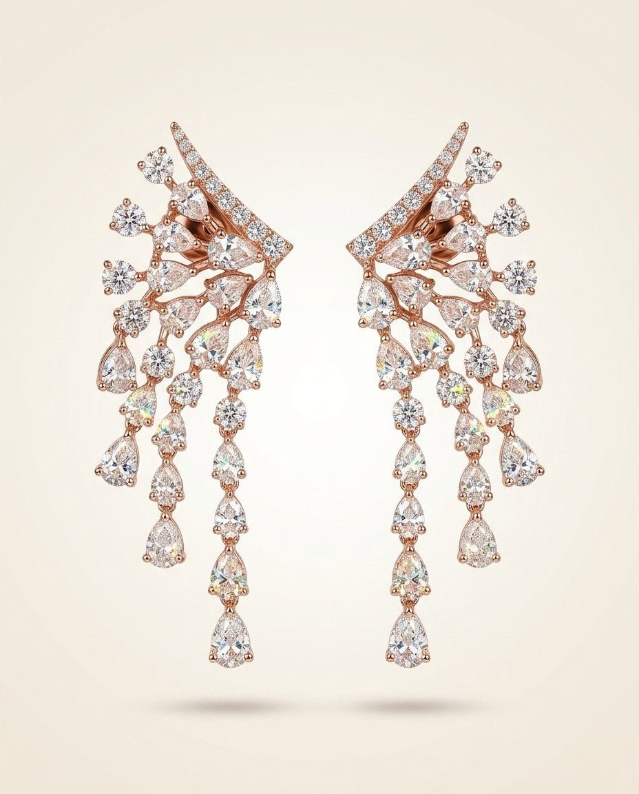 D by DONYDO Celestial Cascade Earrings – 18K Rose Gold - DONYDO JEWELRY-earring
