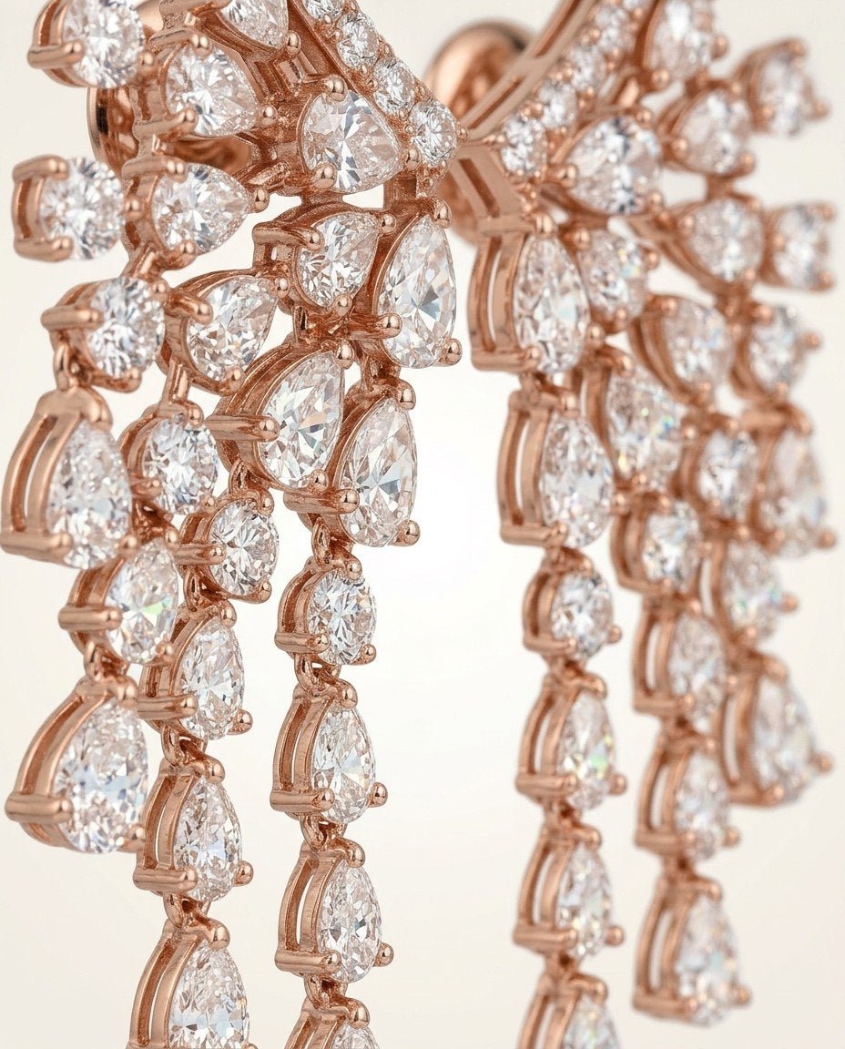D by DONYDO Celestial Cascade Earrings – 18K Rose Gold - DONYDO JEWELRY-earring