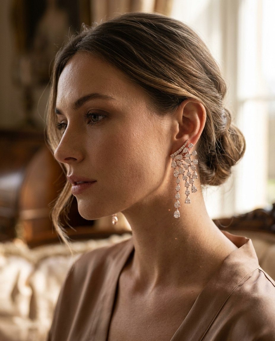 D by DONYDO Celestial Cascade Earrings – 18K Rose Gold - DONYDO JEWELRY-earring