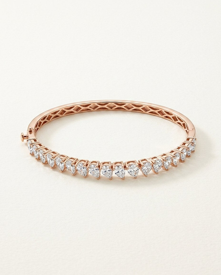 D by DONYDO Diamond Bangle – 18K Rose Gold - DONYDO JEWELRY-bracelet