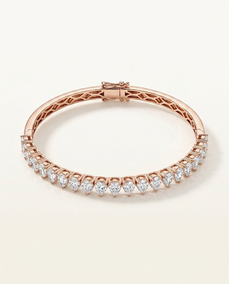 D by DONYDO Diamond Bangle – 18K Rose Gold - DONYDO JEWELRY-bracelet