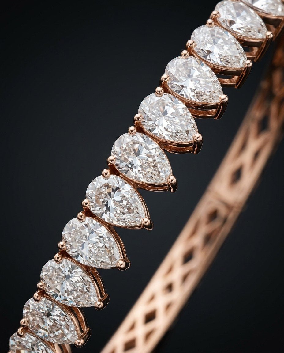 D by DONYDO Diamond Bangle – 18K Rose Gold - DONYDO JEWELRY-bracelet