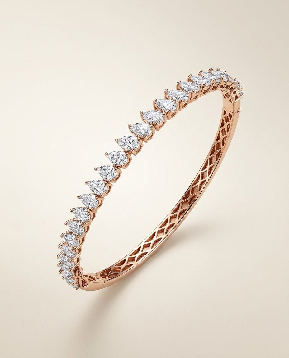 D by DONYDO Diamond Bangle – 18K Rose Gold - DONYDO JEWELRY-bracelet