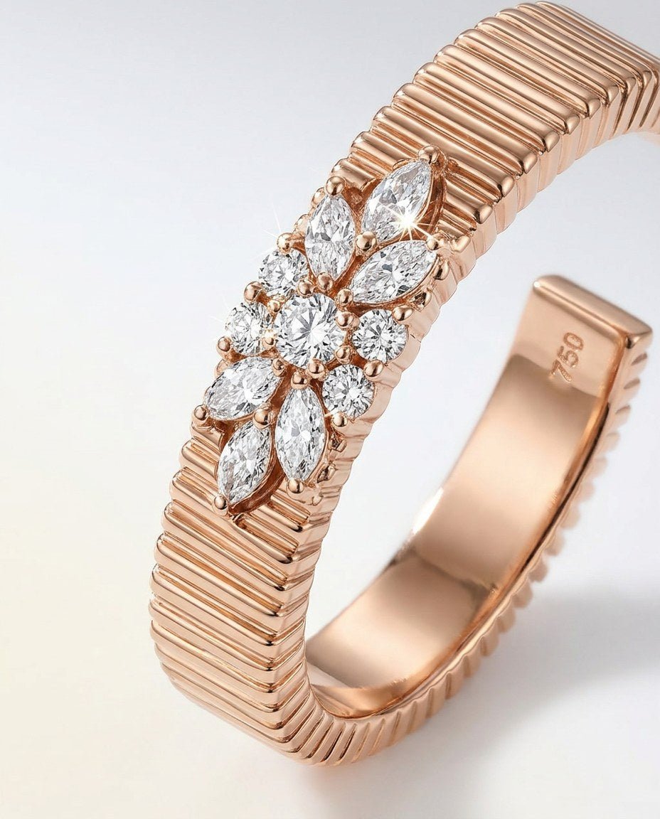 D by DONYDO Rounded Diamonds Earrings – 18K White & Rose Gold - DONYDO JEWELRY-earring