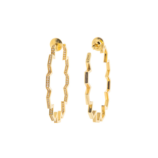 Halo Aura Point Hoop Earrings with Full Diamonds