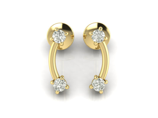 2 Stars Diamons Stud