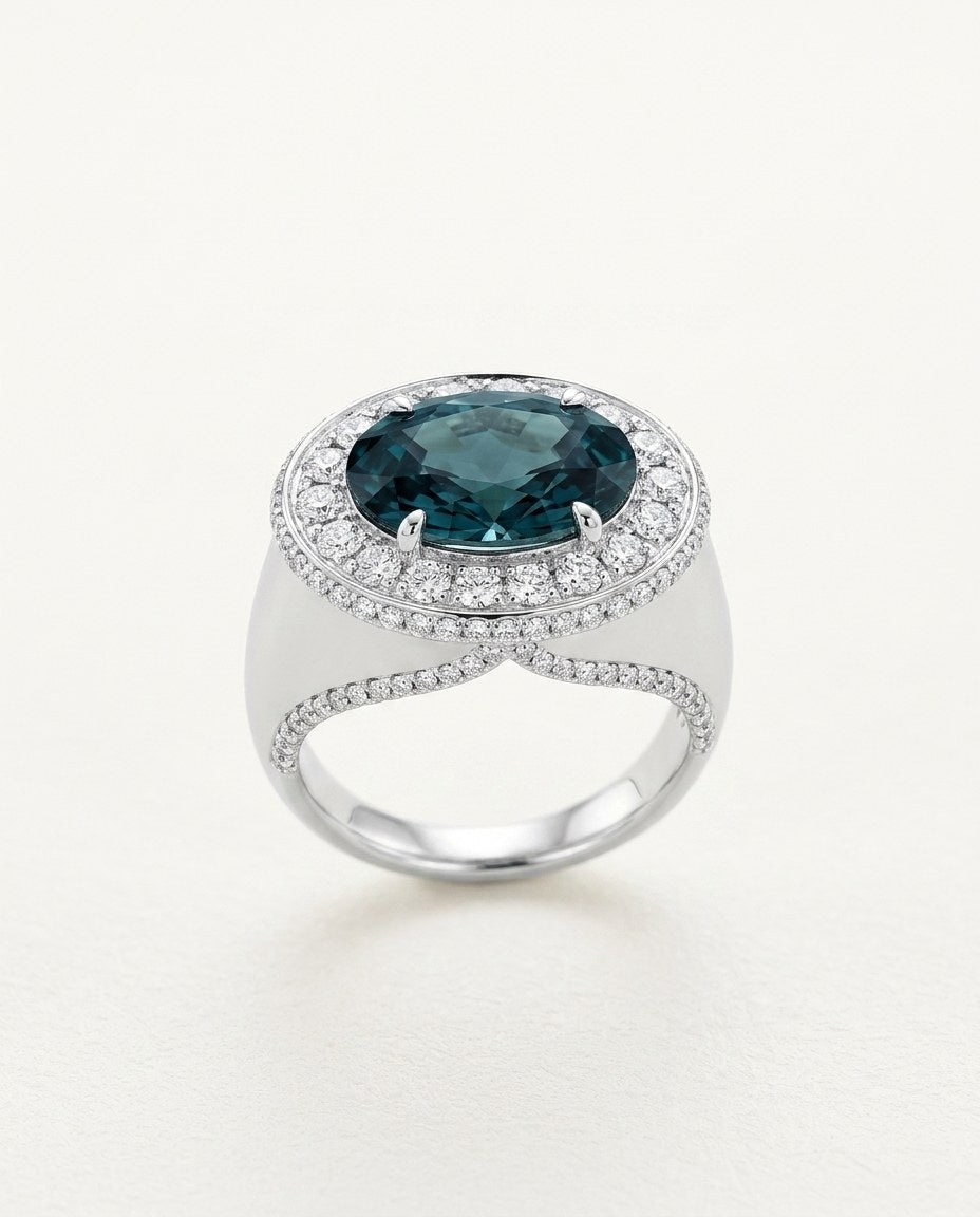 Imperium Blue Royal Diamond Ring – 18K White Gold - DONYDO JEWELRY-ring