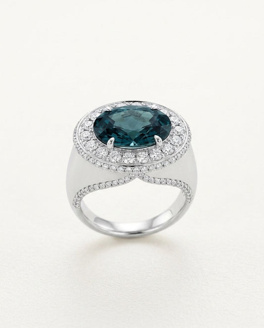 Imperium Blue Royal Diamond Ring – 18K White Gold - DONYDO JEWELRY-ring