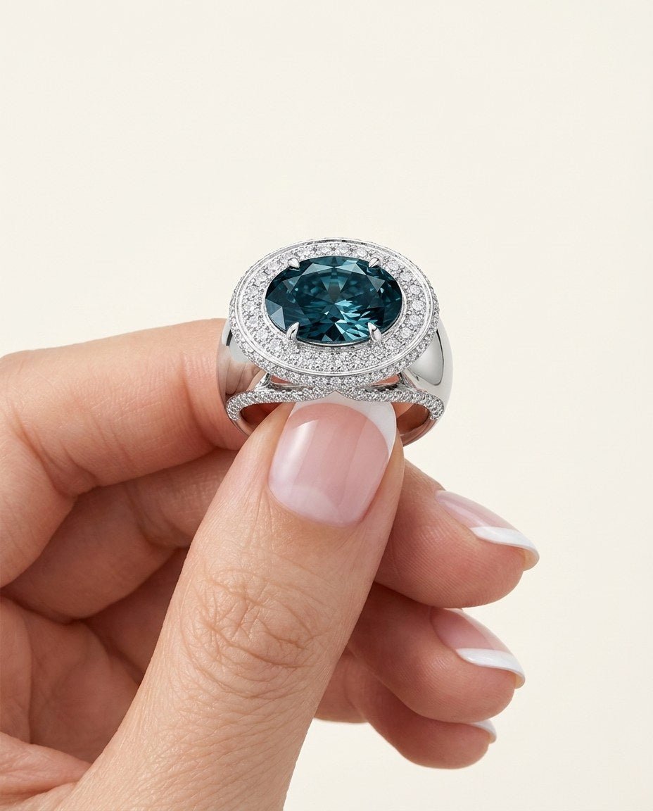 Imperium Blue Royal Diamond Ring – 18K White Gold - DONYDO JEWELRY-ring