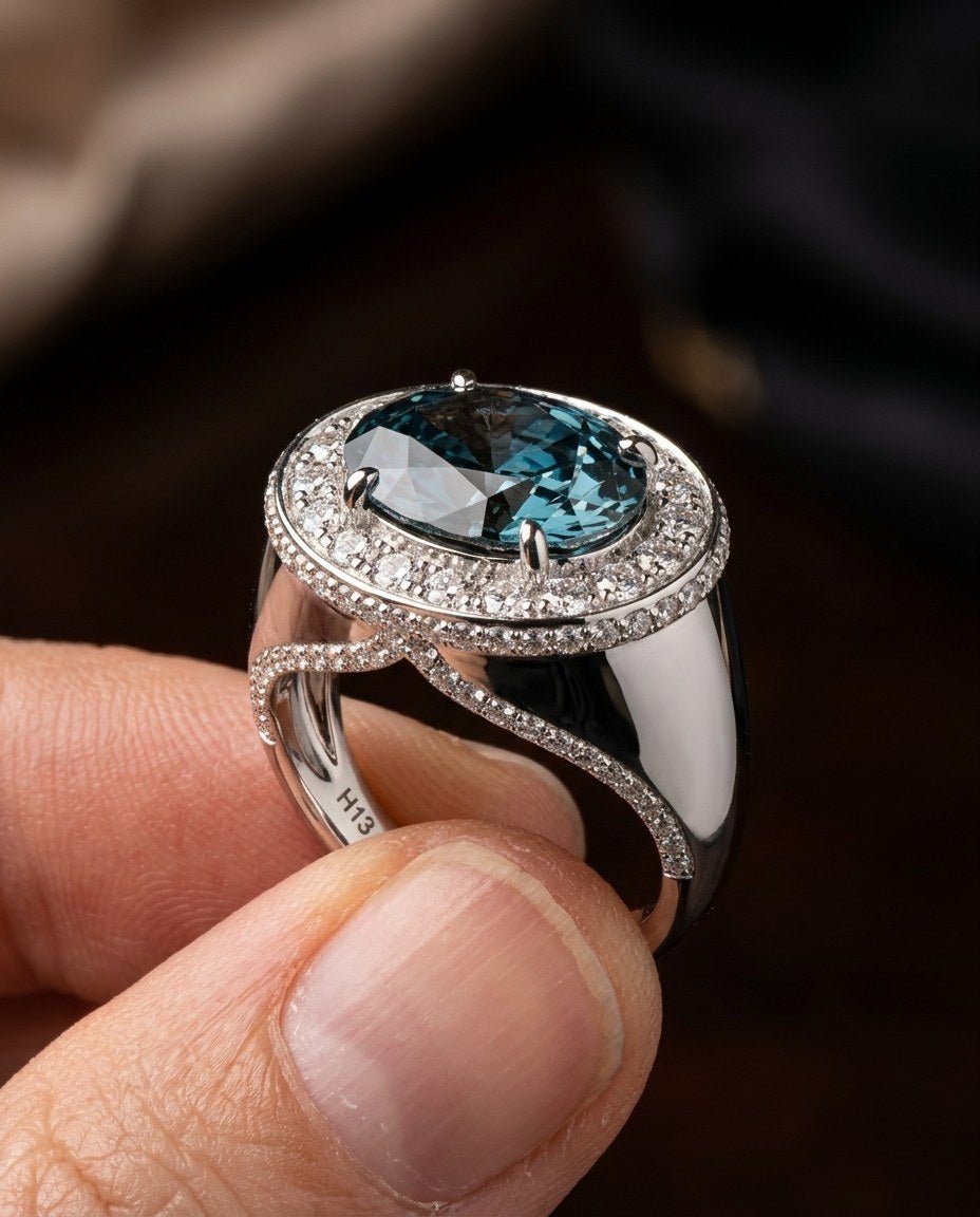 Imperium Blue Royal Diamond Ring – 18K White Gold - DONYDO JEWELRY-ring