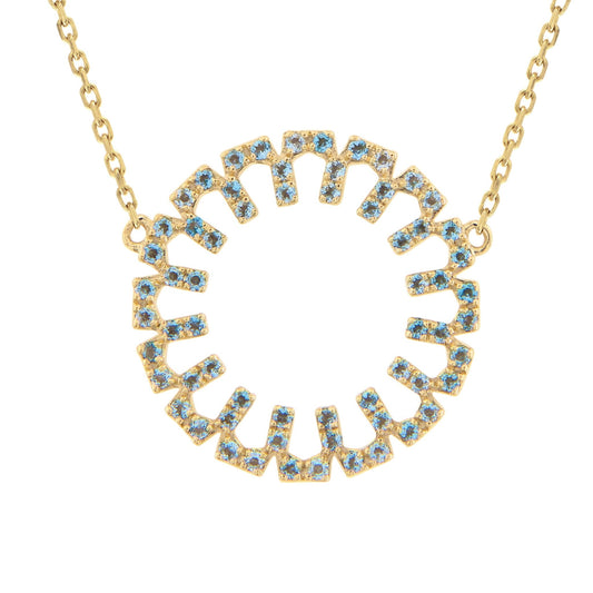 Marea Clarity Necklace – London Blue Topaz & 18kt Gold - DONYDO JEWELRY - AURA COLLECTION;NECKLACE