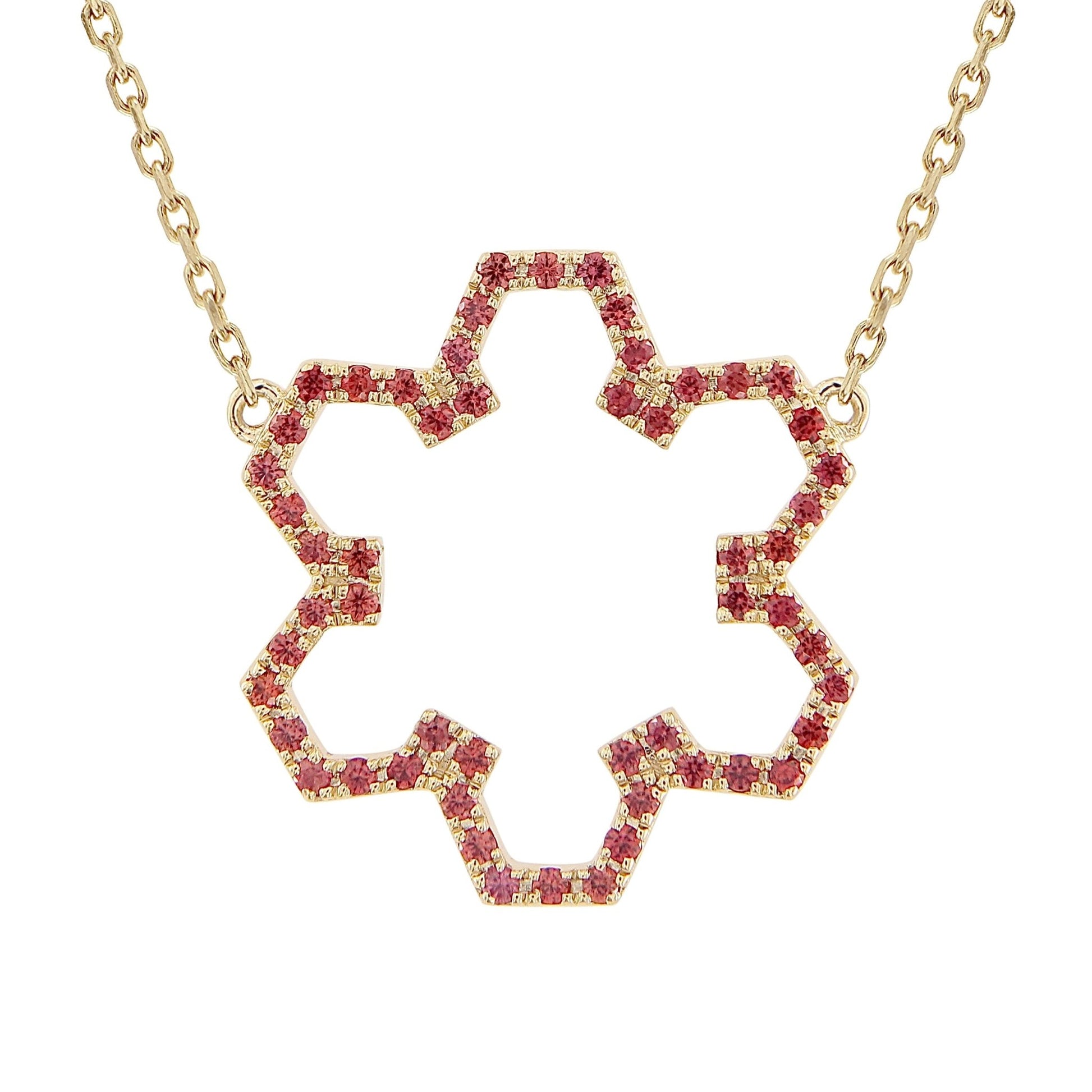 Marea Flow Necklace – Orange Sapphire & 18kt Gold - DONYDO JEWELRY - AURA COLLECTION;NECKLACE