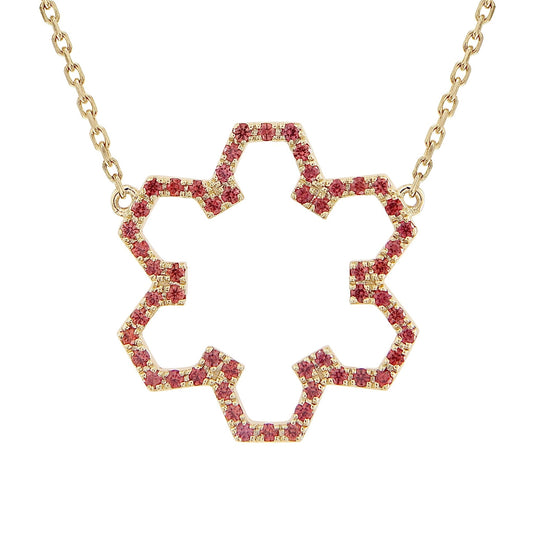Marea Flow Necklace – Orange Sapphire & 18kt Gold - DONYDO JEWELRY - AURA COLLECTION;NECKLACE