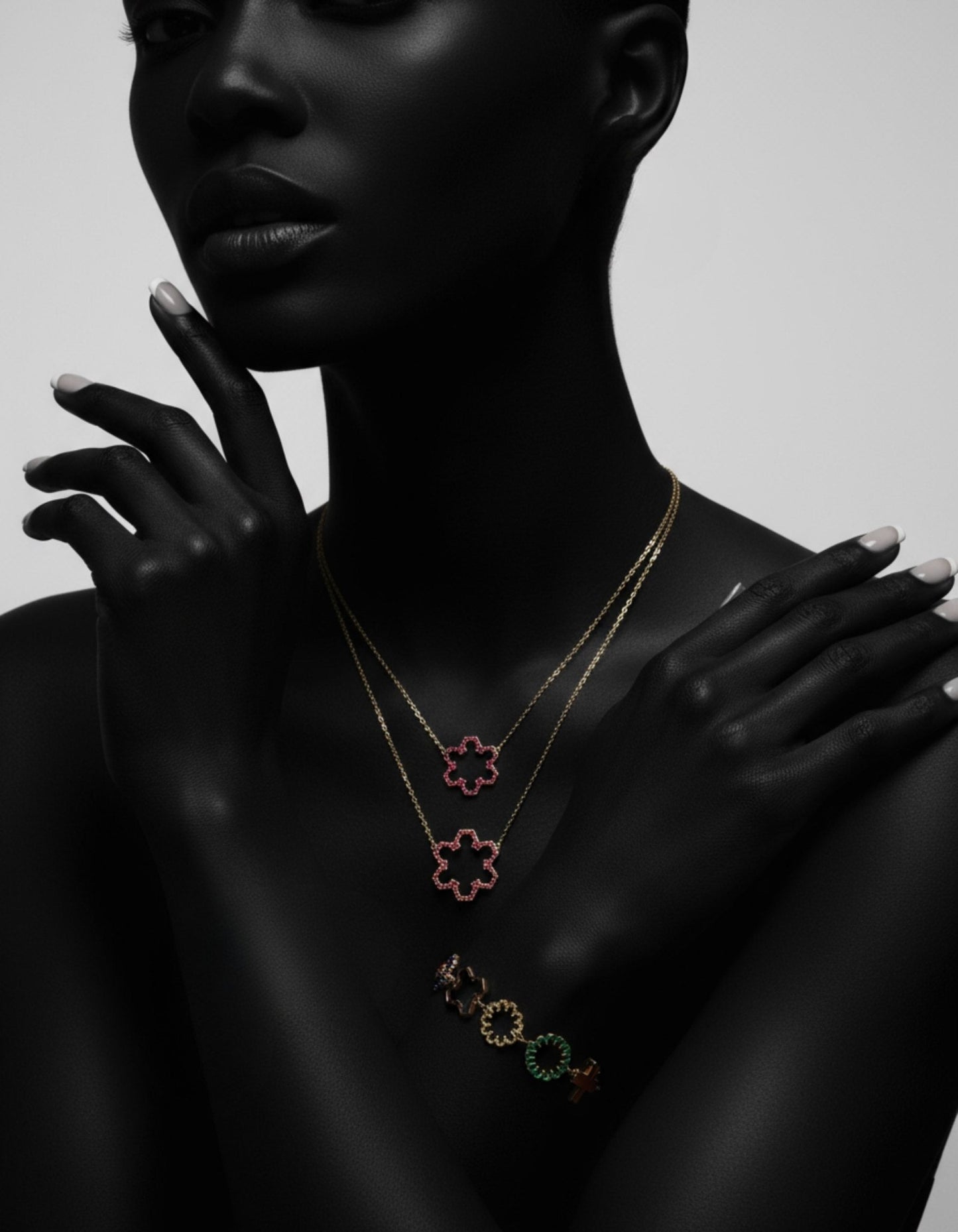 Marea Flow Necklace – Orange Sapphire & 18kt Gold - DONYDO JEWELRY - AURA COLLECTION;NECKLACE