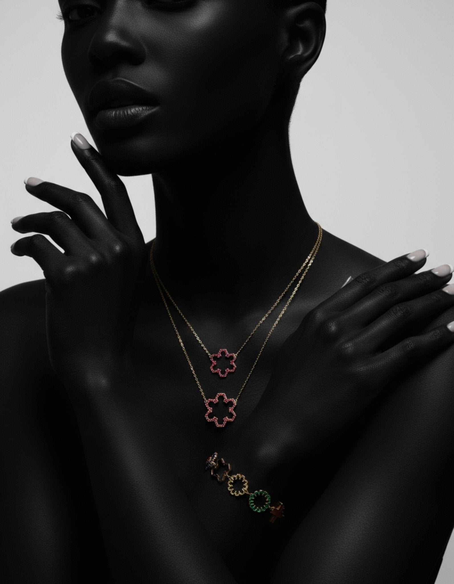 Marea Flow Necklace – Orange Sapphire & 18kt Gold - DONYDO JEWELRY - AURA COLLECTION;NECKLACE