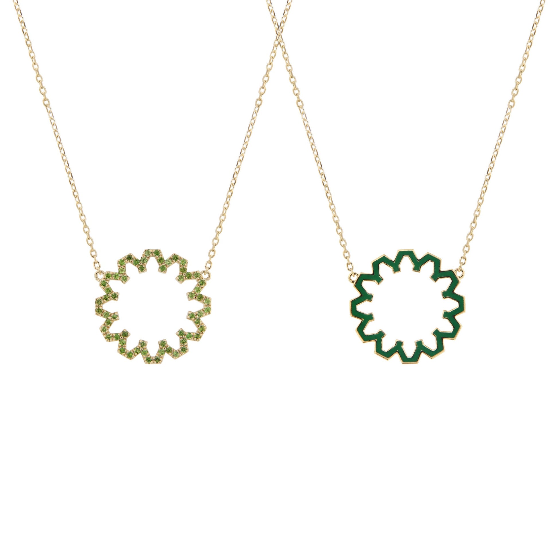 Marea Grace Necklace – Tzavorite & 18kt Gold - DONYDO JEWELRY - AURA COLLECTION;NECKLACE