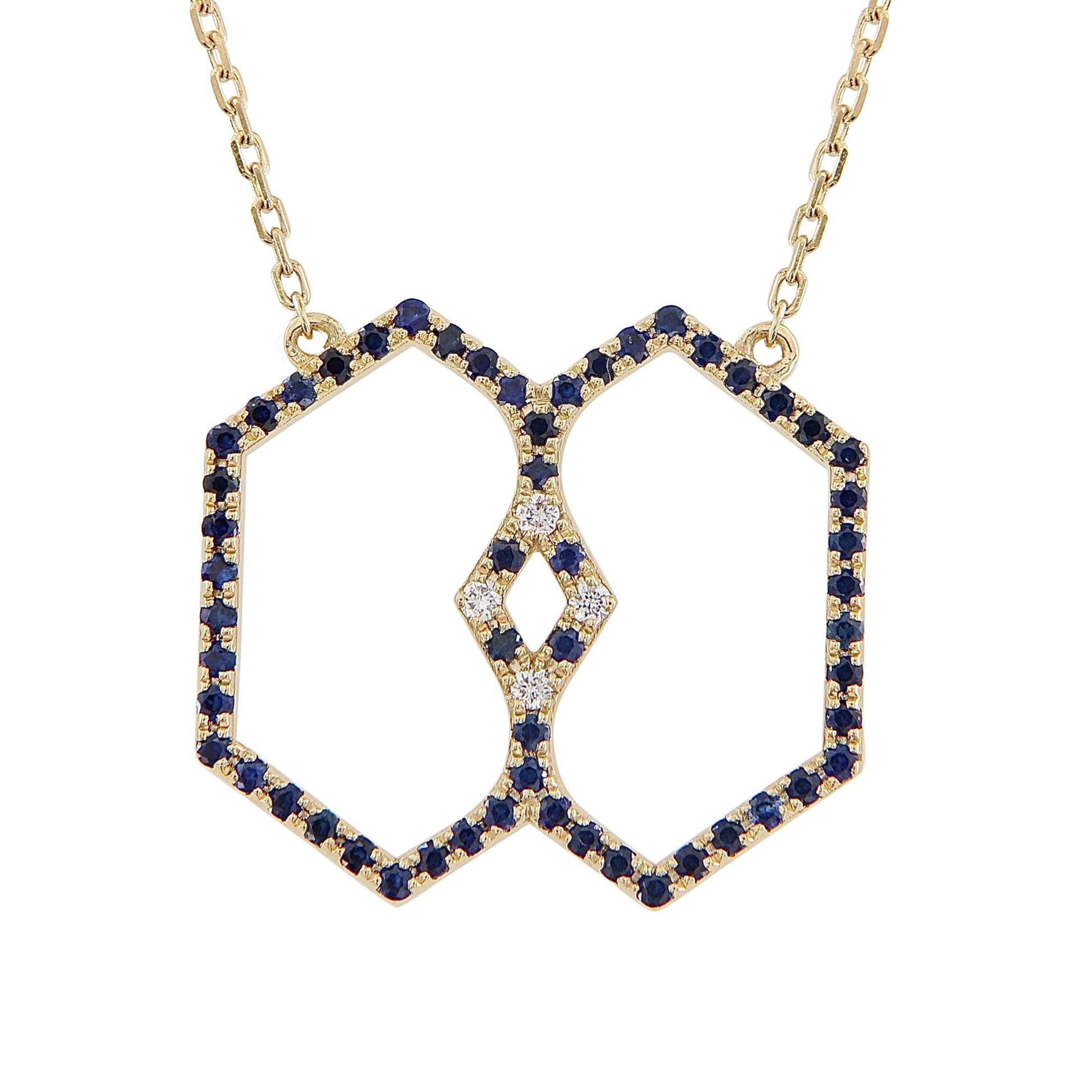 Marea Vision Necklace – Blue Sapphire & 18kt Gold - DONYDO JEWELRY - AURA COLLECTION;NECKLACE