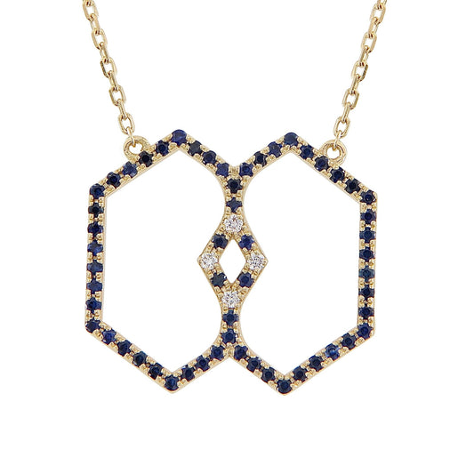 Marea Vision Necklace – Blue Sapphire & 18kt Gold - DONYDO JEWELRY - AURA COLLECTION;NECKLACE